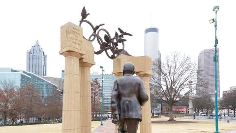 Bronze statue of Baron Pierre de Coubertin, founder of the modern Olympic Stock Photos