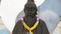 Bronze statue of Buddhist near Big Golden Buddha temple in Pattaya, Thailand HD Footage