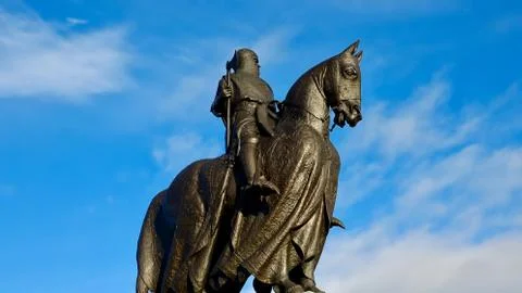 Bronze statue of king Robert the Bruce Stock Photos