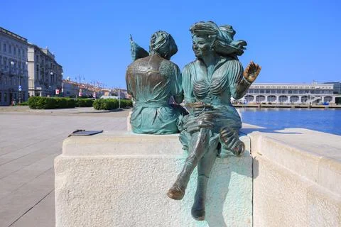 Bronze statue Le ragazze de Trieste Stock Photos