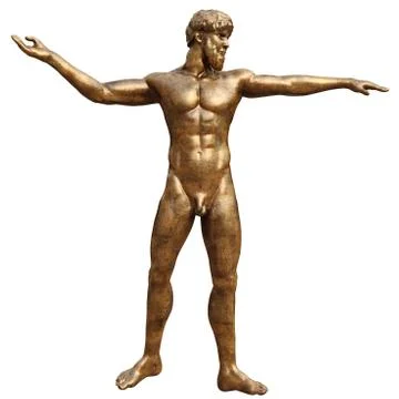Bronze statue man, front view Stock Illustration