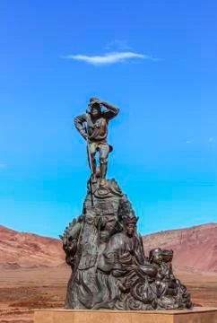 Bronze statue of The Monkey King, known as Sun Wukong Stock Photos