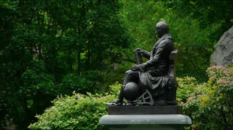 Bronze Statue Nathaniel Bowditch 스톡 동영상 24124495