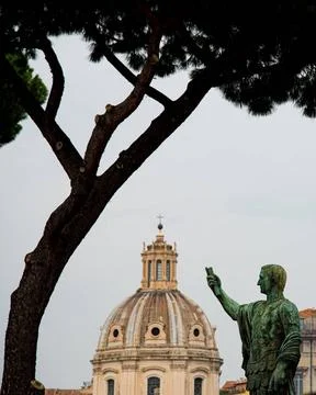 Bronze Statue of Nero Claudius Caesar Augustus Germanicus. Trajan s Forum,... Stock Photos
