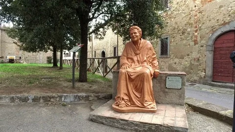 Bronze statue in the park Stock Footage 75749681