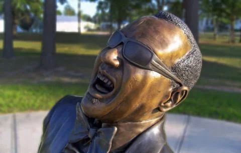 Bronze Statue of Ray Charles Stock Photos