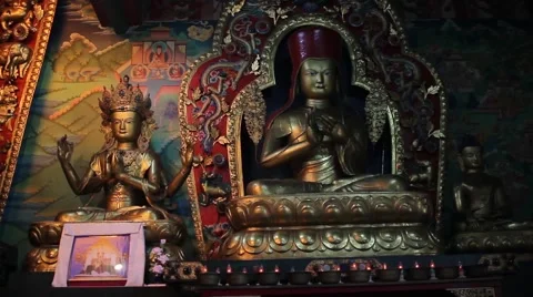 Bronze statues at the monastery. Slider/dolly shot Stock Footage 59012331