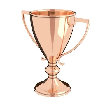 Bronze trophy cup isolated on white background 3D illustration Stock Illustration