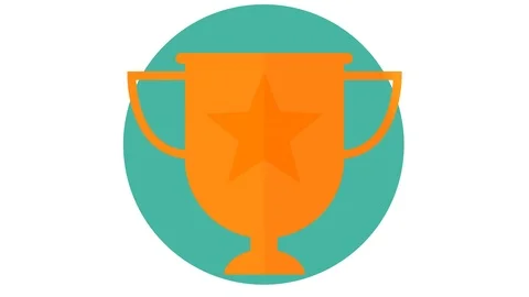 Bronze Trophy winning concept 3rd place in and out animation Stock Footage 89778018