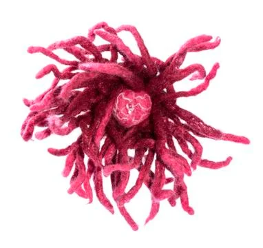 Brooch made of felt wool abstract shapes on a white background Stock Illustration