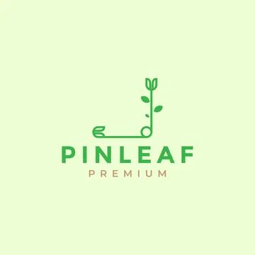 Brooch pin with leaf logo design vector graphic symbol icon illustration cr.. Illustration