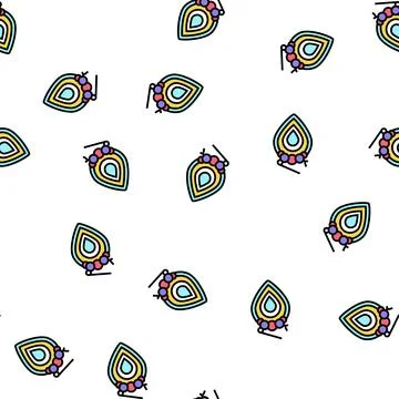 Brooches jewellery vector seamless pattern Stock Illustration