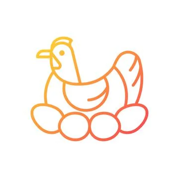 Brood hen gradient linear vector icon イラスト素材