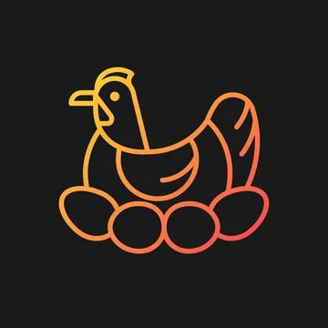 Brood hen gradient vector icon for dark theme イラスト素材