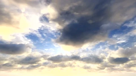 Brooding clouds in motion against a blue sky Stockbeeldmateriaal 43158818