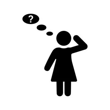 Brooding, concept, consideration icon. Black vector graphics. Stock Illustration