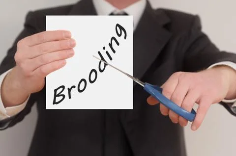 Brooding, determined man healing bad emotions Stock Photos