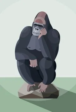 Brooding gorilla Stock Illustration