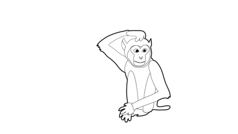 Brooding monkey icon animation Stock Footage 161036820