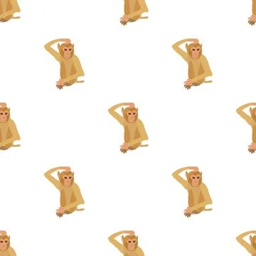 Brooding monkey pattern seamless vector Stock Illustration