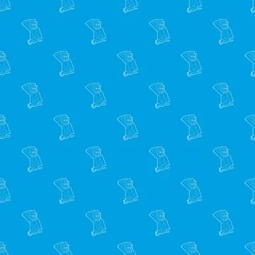 Brooding monkey pattern vector seamless blue Stock Illustration