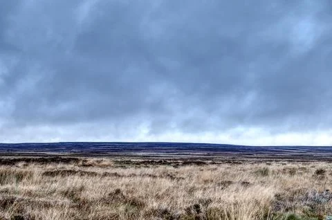 Brooding Sky and Moorland 스톡 사진