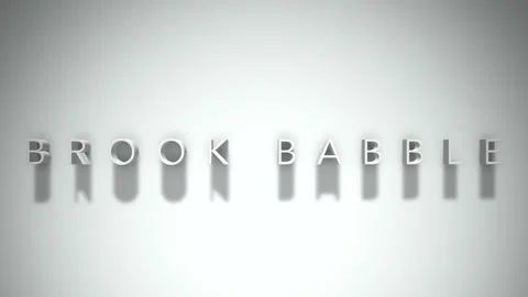 Brook babble 3D title animation white text on a white background Vídeos de archivo 299420177