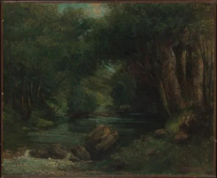 A Brook in the Forest ca. 186877 Gustave Courbet French This landscape is s.. 스톡 일러스트