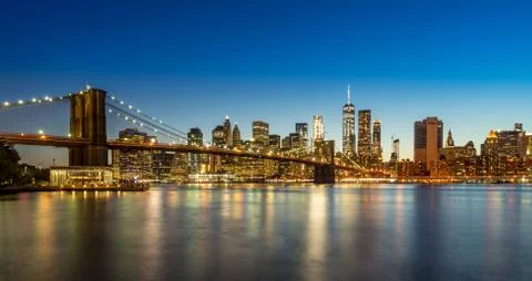 Brookly Bridge in the evening Stock Photos