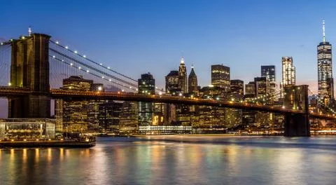 Brookly Bridge in the evening Stock Photos