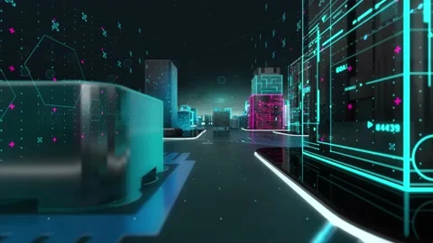 Brooklyn 5G Summit with digital technology hitech concept Stock Footage 152104610