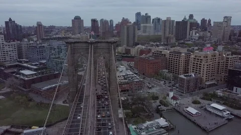 Brooklyn Bridge from Above Stock Footage 74864519