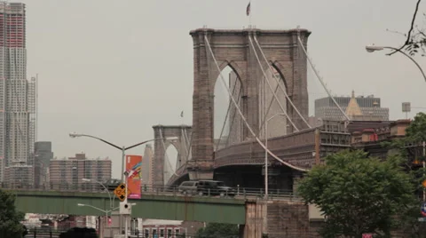 Brooklyn Bridge from Brooklyn Video stock 37129370