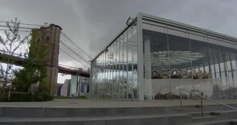 Brooklyn Bridge Carousel NYC 5.09.20 DJI Osmo 4K00000000 Stock Footage 130656044