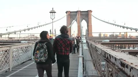 Brooklyn Bridge Off Center Stock Footage 9974327