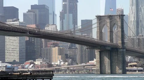 Brooklyn Bridge daytime, view from Dumbo Stock Footage 68930533