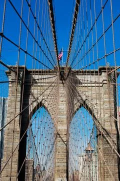 Brooklyn Bridge from a differnt angle Stock Photos