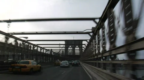 Brooklyn Bridge driving 3 Stock Footage 160226