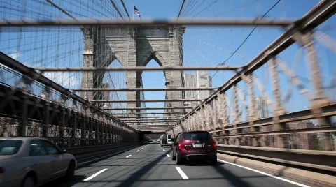 Brooklyn Bridge Driving POV Video stock 506972