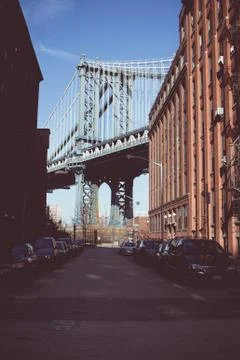 Brooklyn Bridge from D.U.M.B.O. Stock Photos