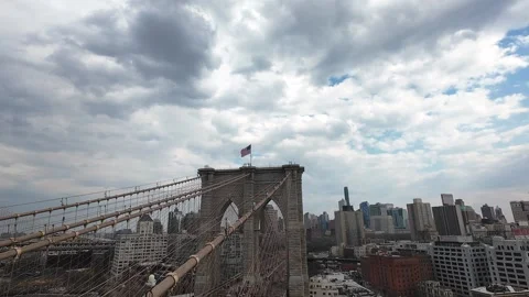Brooklyn Bridge flag 動画素材 305362596