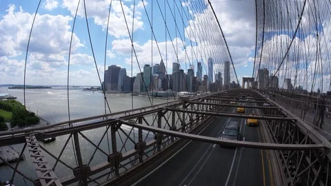 On the Brooklyn Bridge 库存影片 76918607