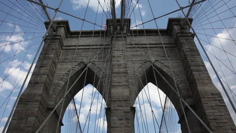 Brooklyn Bridge Front front view Stock Footage 243626057
