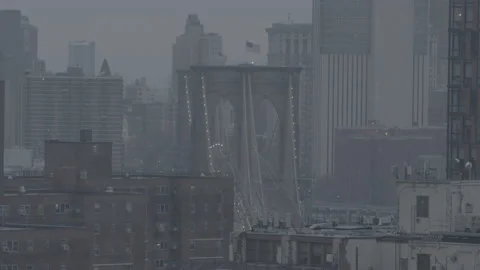 Brooklyn Bridge Glowing 4K Video stock 148176924