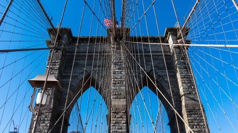 Brooklyn Bridge Hyperlapse Stock Footage 127864153