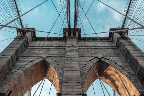 Brooklyn Bridge Icon of New York City Architecture Stock Photos