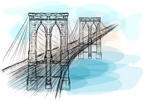 Brooklyn bridge Stock Illustration