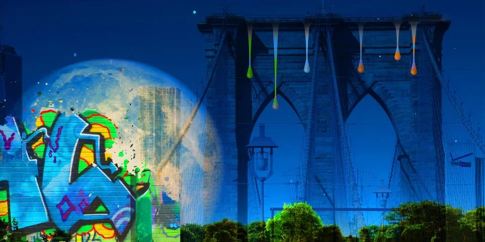 Brooklyn bridge Stock Illustration