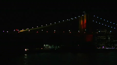 Brooklyn Bridge Light Show 2008-5 Video stock 157164