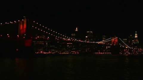 Brooklyn Bridge Light Show 2008-6 Stock Footage 157167